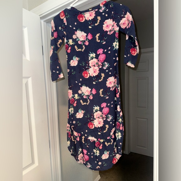 Mia Joy Navy Floral Hi Lo Girls Dress - Picture 4 of 4